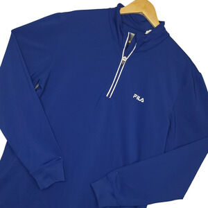 Vintage 90s Fila Men's 1/4 Zip Pullover Sweatshirt XL Blue Golf Activewear EUC